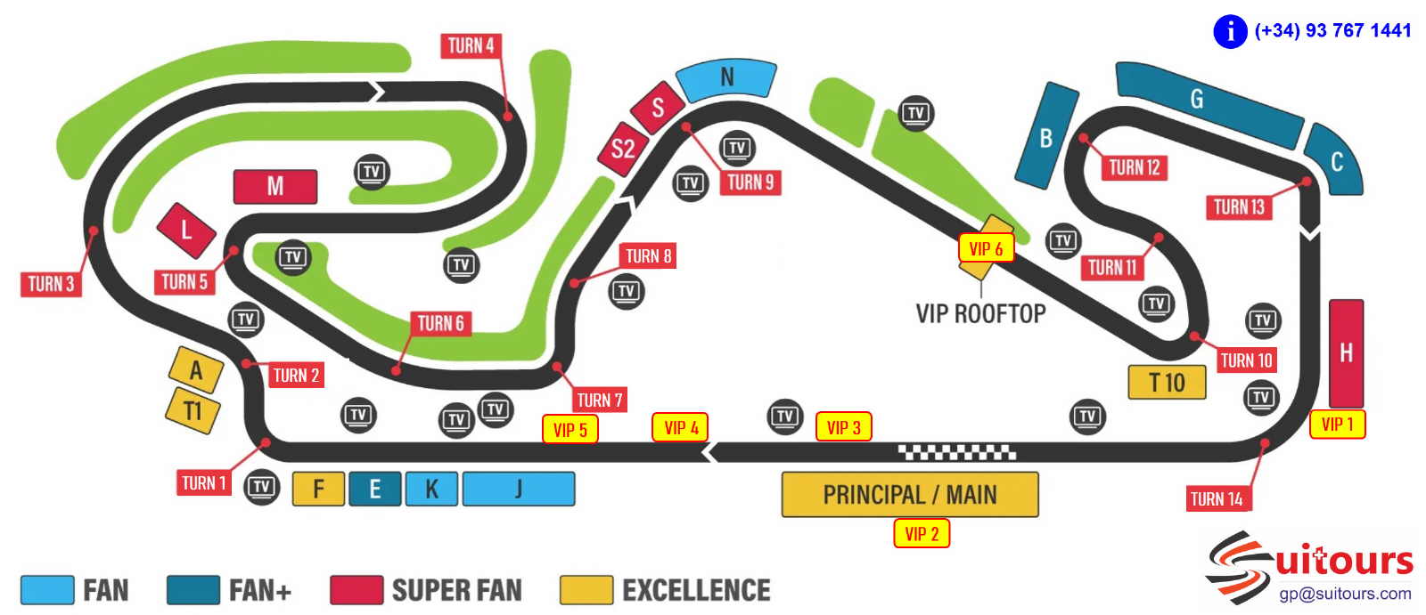 Karte des Circuit de Barcelona-Catalunya